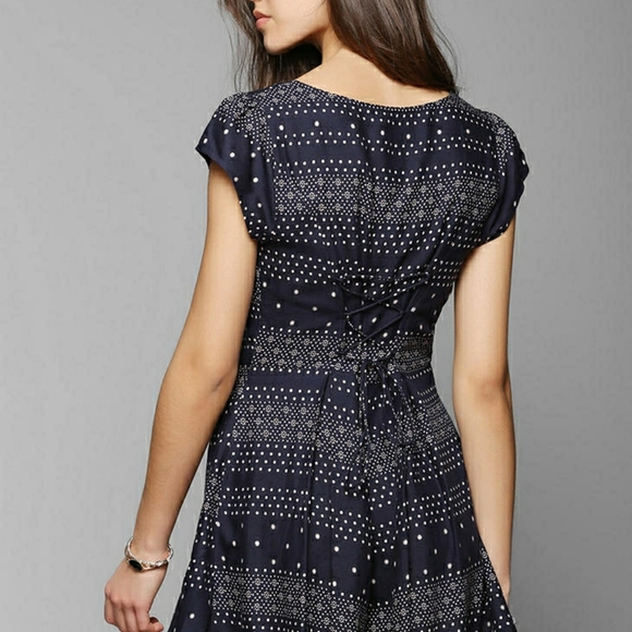 UO Kimichi Blue Ashley lace up romper size xs - Picture 7 of 7